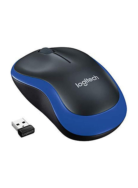 

Logitech M185 Wireless Optical Mouse, Black/Blue