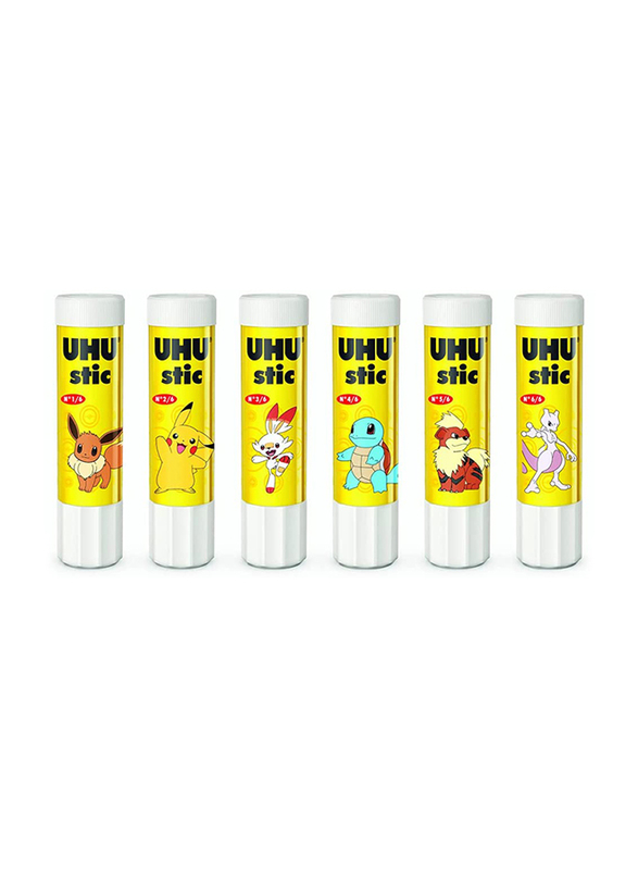 

UHU Glue Stick, 6 Pieces x 21gm, White