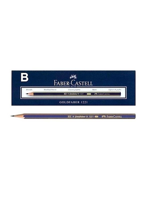 

Faber-Castell 12-Piece Goldfaber 1221 B Graphite Pencil Set, Blue/Gold