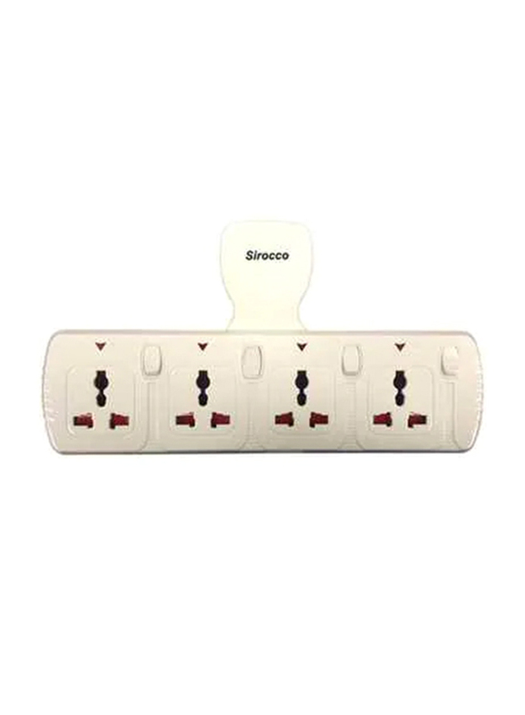 

Sirocco 4 Way Socket Adaptor with Switch, WT04S, White