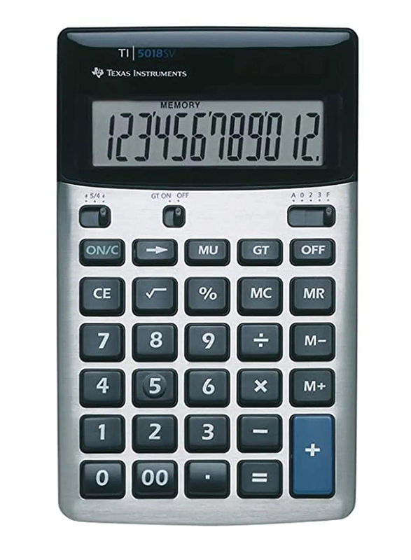 

Texas Instruments TI-5018 HB Desktop Basic Calculator, Black/Silver