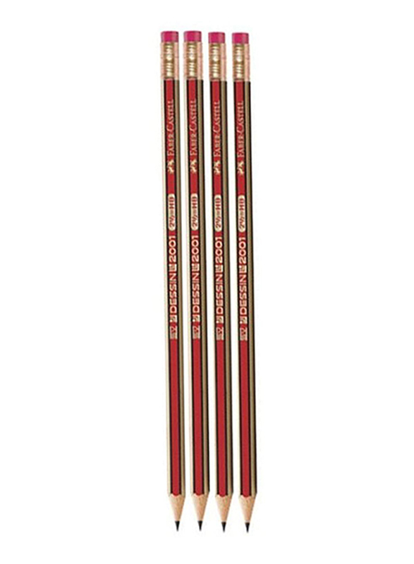 

Faber-Castell 12-Piece Pencil Set with Eraser Tip, Red