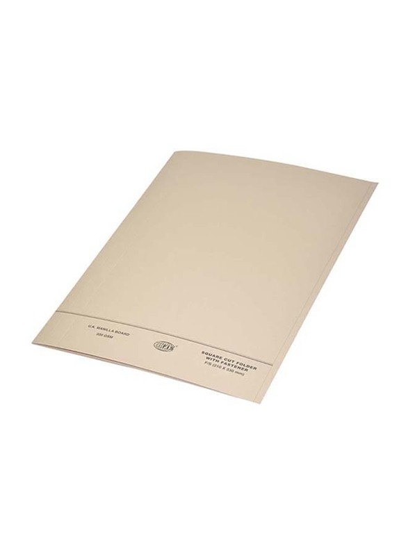 

FIS Square Cut Folders with Fastener, 320GSM, F/S Size, 50 Pieces, Buff Beige