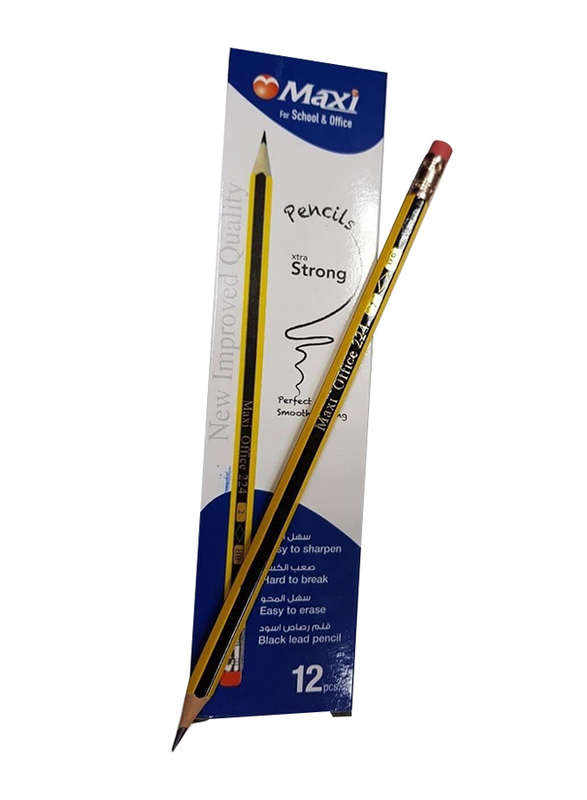 

Maxi 12-Piece Office 224 HB Pencil Set, Yellow/Black