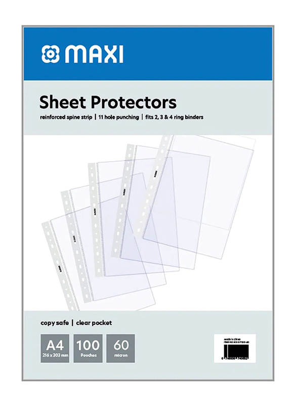 

Maxi Pocket Sheet, A4 Size, 100 Pieces, Clear
