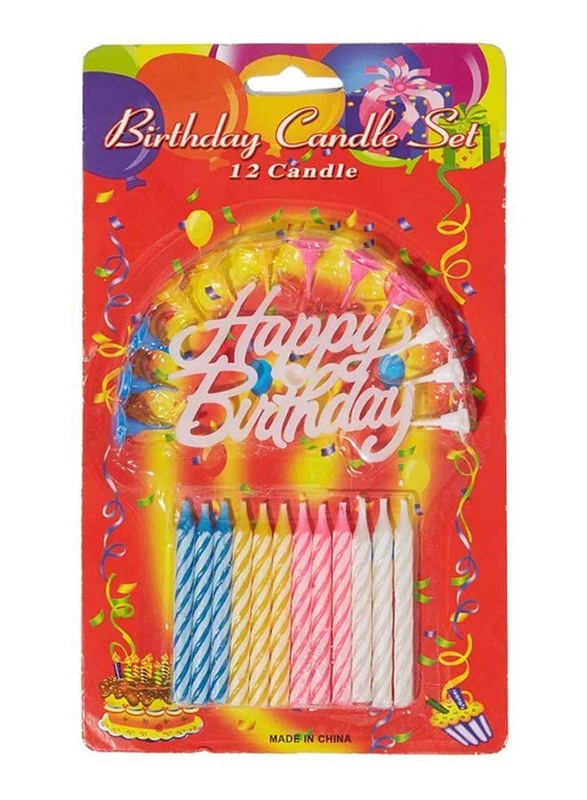 

Sarvah 12-Piece Birthday Candle Set, Multicolour