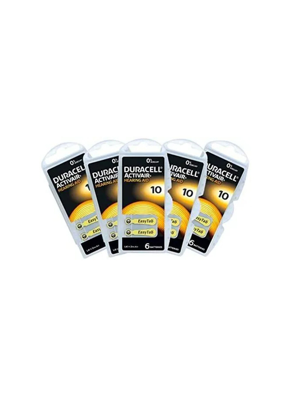 

Duracell Activair Hearing Aid Batteries, 10 Size, 30 Pieces, Silver