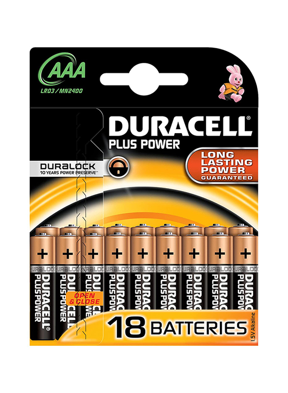 

Duracell Plus Power AAA Alkaline Batteries, Brown/Black