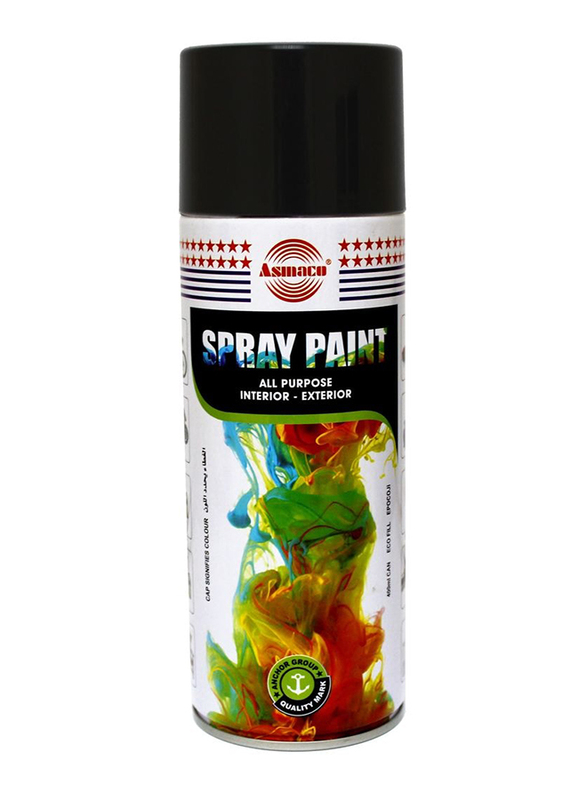 

Asmaco 400ml All Purpose Interior Exterior Spray Paint, Black