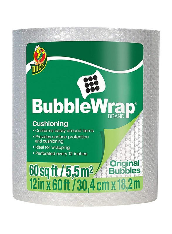 

Duck Bubble Cushioning Wrap Roll, 12 inch x 60feet, Clear