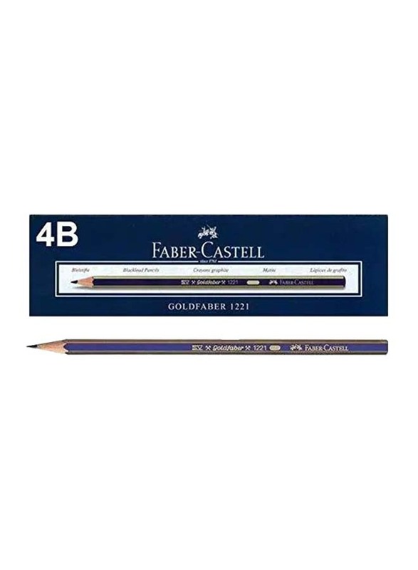 

Faber-Castell 12-Piece Goldfaber 1221 4B Graphite Pencil Set, Blue/Gold