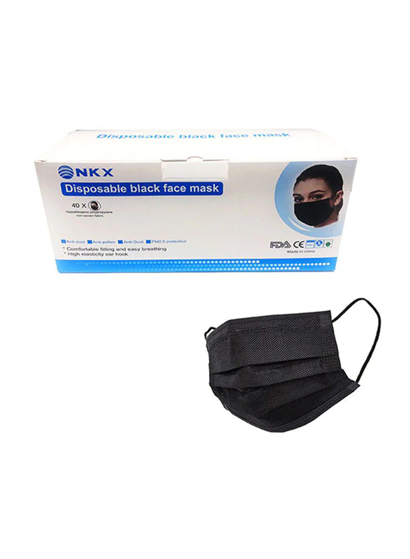 

NKX Disposable Protective Face Masks, 17 x 19.5cm, 40 Pieces