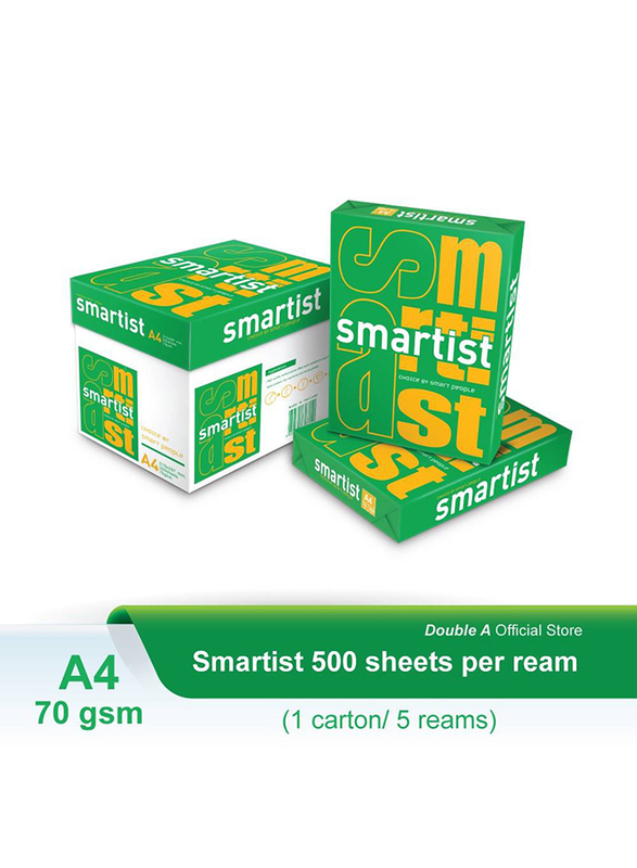 

Double A Smartist Photocopy Paper, 500 Sheets, 70 GSM, A4 Size, White