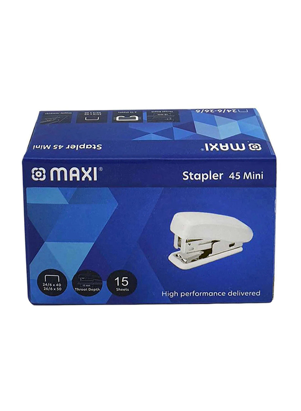 

Maxi Mini Stapler with Remover, 15 Sheets, White