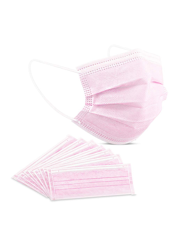 

Generic Disposable 3 Layer Non-Woven Face Mask, Pink, 50-Pieces