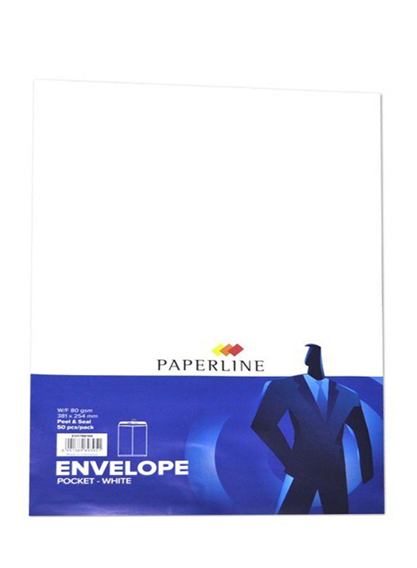 

Paperline Letter Envelope Set, 50 Pieces, 80 GSM, White