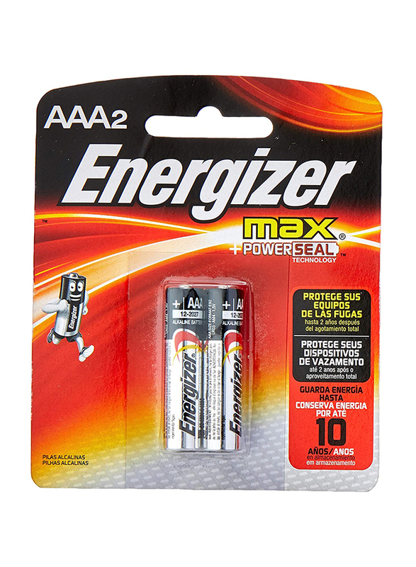 

Energizer Max AAA Alkaline Battery Set, 2 Pieces, Silver/Black