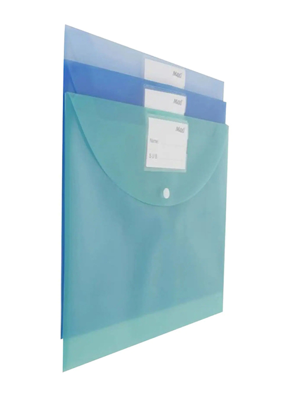 

Maxi Clear Bag, with Name Card Holder, 300 Mic, 3 Pieces, Multicolour