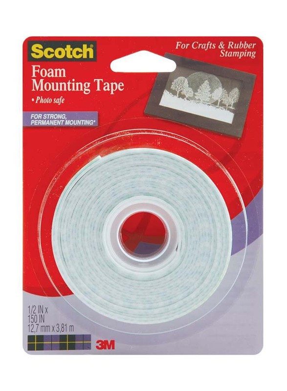 

3M Scotch 4013 Foam Mounting Tape, White