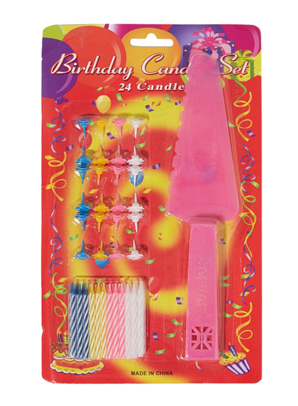 

Sarvah Birthday Candle with Knife Set, Pink