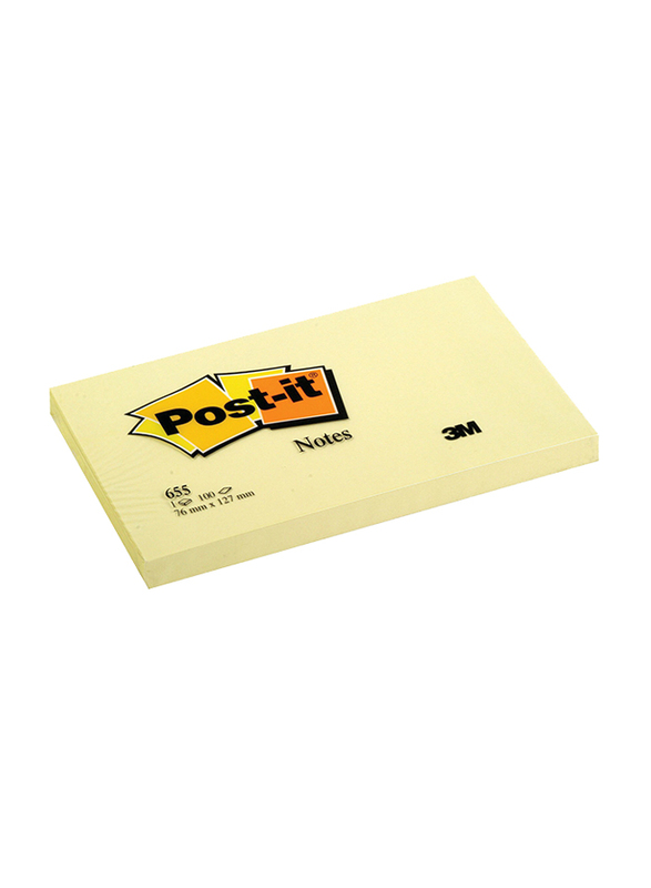 

3M Post-It 655 Sticky Note, 76 x 127mm, 100 Sheets, Canary Yellow