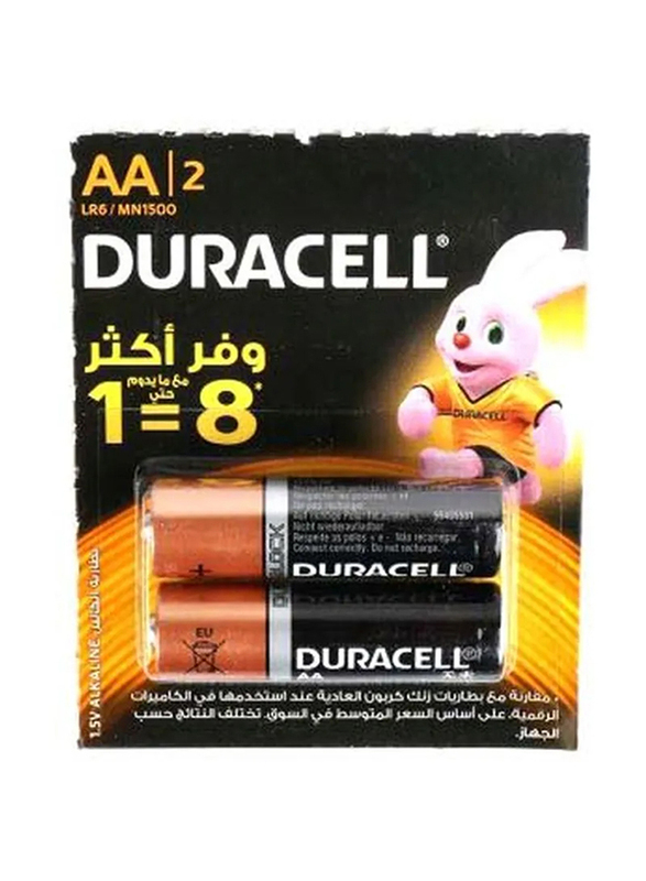 

Duracell AA Alkaline Batteries, 2 Piece, Black/Brown