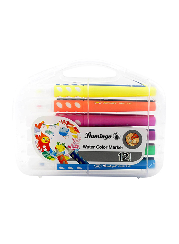 

Flamingo Water Color Marker Set, 12 Pieces, Multicolour