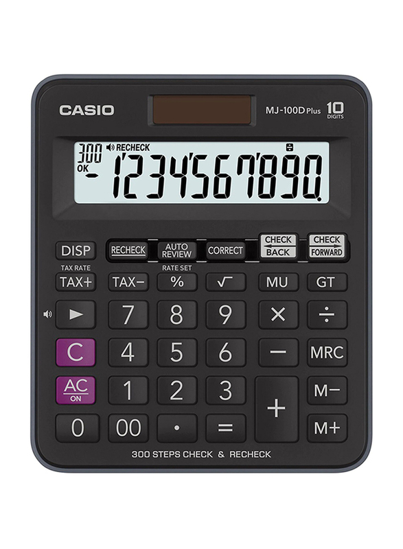 

Casio 10-Digit Mj-100D Plus Desk Basic Calculator, Black