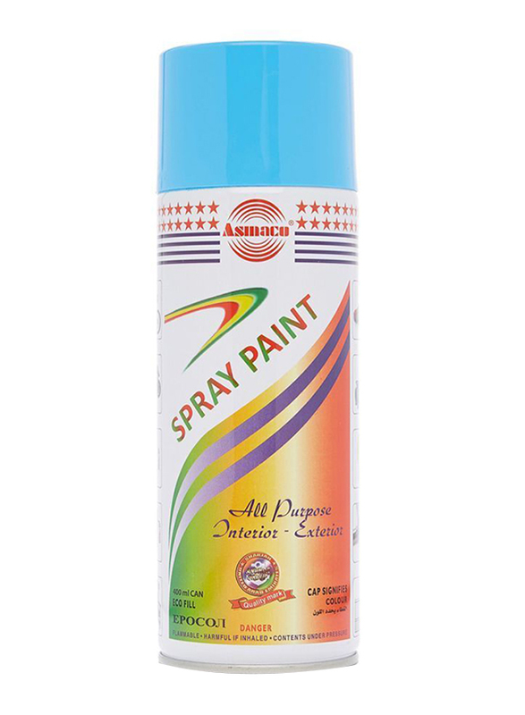 

Asmaco 400ml All Purpose Interior Exterior Spray Paint, Light Blue