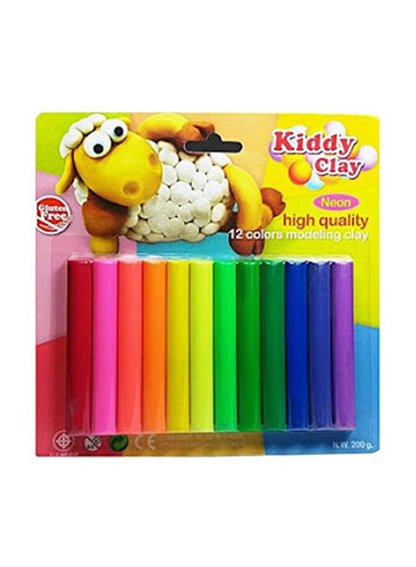 

Kiddy Clay Modelling Neon Clay, 12 Pieces, Multicolour
