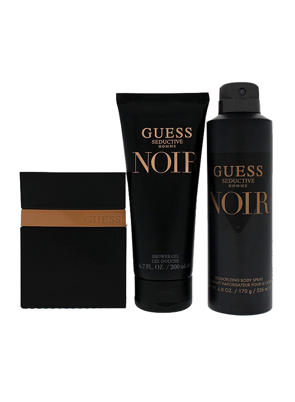 

Guess 3-Piece Seductive Homme Noir Gift Set for Men, 100ml EDT Perfume, 226ml Deodorant, 200ml Shower Gel