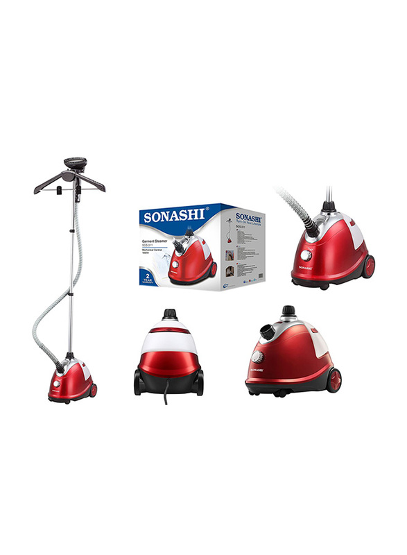 Sonashi 1.8L Garment Steamer, 1800W, SGS 311, Red/White