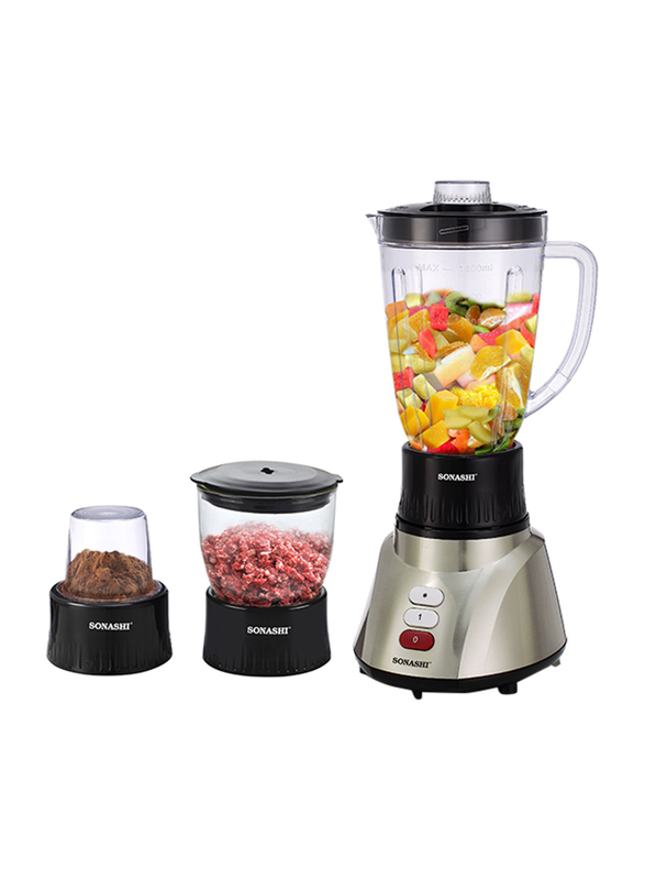 Sonashi 3 in 1 1.6L Electric Blender, 400W, SB 160, Silver