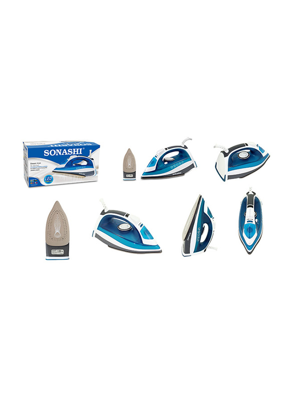 Sonashi Steam Iron, with Ceramic Soleplate, 2400W, SI 5075C, Blue/White