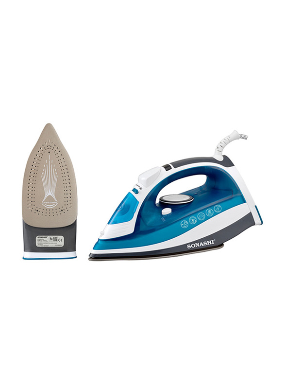 Sonashi Steam Iron, with Ceramic Soleplate, 2400W, SI 5075C, Blue/White