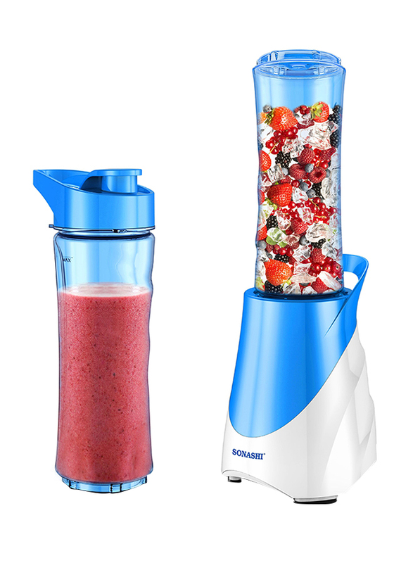 Sonashi Portable Sports Blender/Smoothie Maker, 300W, SB 164, White/Blue