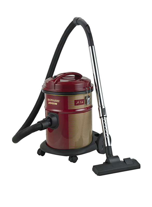 Sonashi Drum Vacuum Cleaner, 2000W, 18L, SVC 9007D, Red