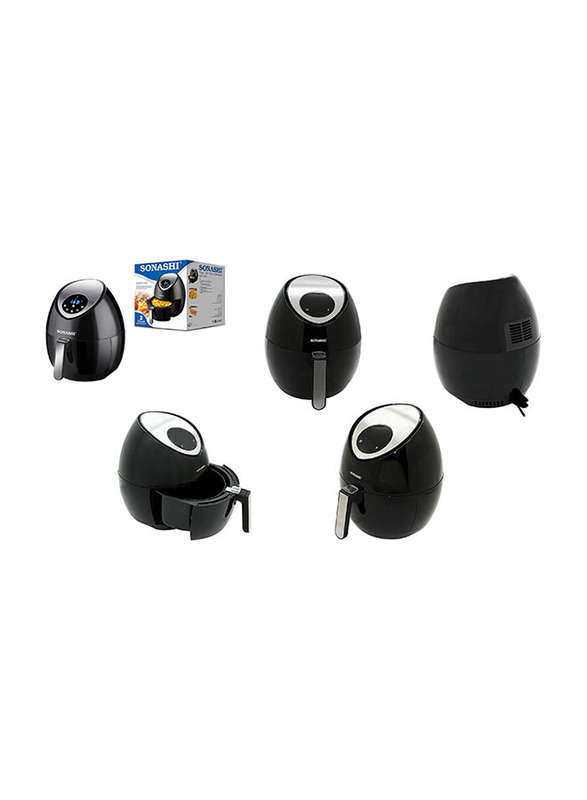 Sonashi 4.2L Digital Stainless Steel Air Fryer, 1400W, SAF 001, Black