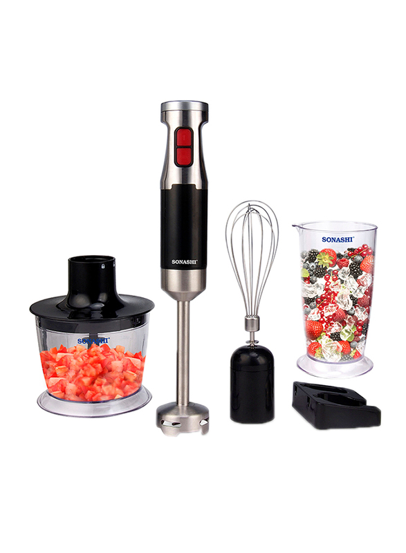 Sonashi 4 in 1 Hand Blender, 600W, SHB 179JBCW, Black