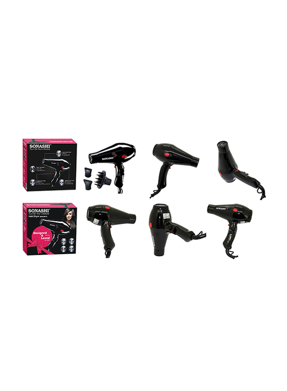 Sonashi Hair Dryer, 2000W, with Diffusser, SHD 3013, Black