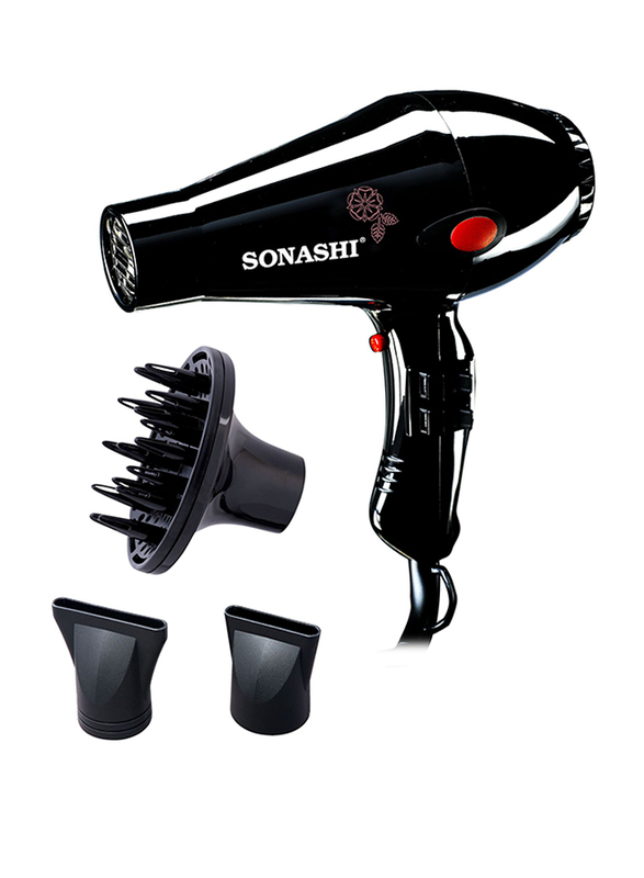 Sonashi Hair Dryer, 2000W, with Diffusser, SHD 3013, Black