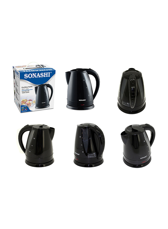 Sonashi 1.5L Electric Cordless Kettle, 2200W, SKT 1501, Black