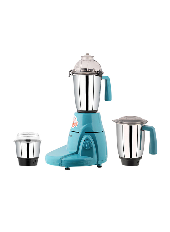 Sonashi 3 in 1 1.5L Mixer Grinder, with Pulse Switch Unbreakable Polycarbonate Jar Lids, 550W, SB 150 SS, Sky Blue