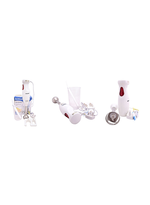 Sonashi Detachable Stainless Steel Shaft Hand Blender, 180, SHB 166, White