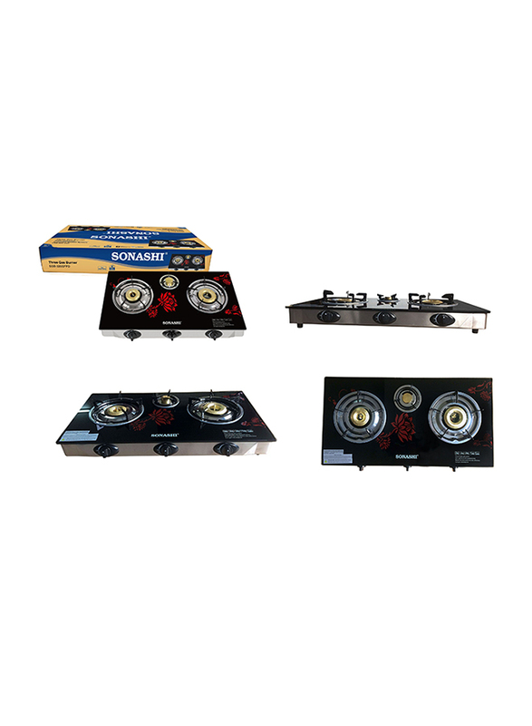 Sonashi Gas Burner, with Automatic Ignition System, SGB 320 GFFD, Black/Red