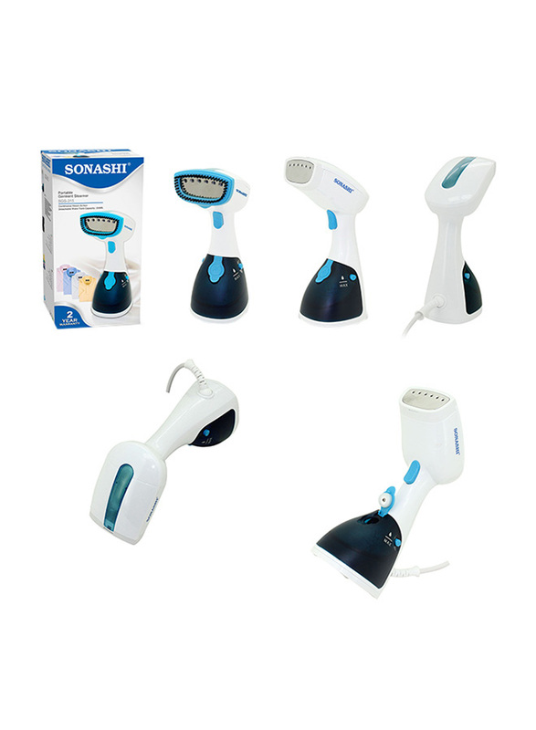 Sonashi Portable Handheld Garment Steamer, 1100W, SGS 315, Blue/White