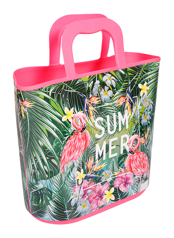 Kreher Flamingo Beach Basket Shopping Bag, 27 Liter, XL, Pink