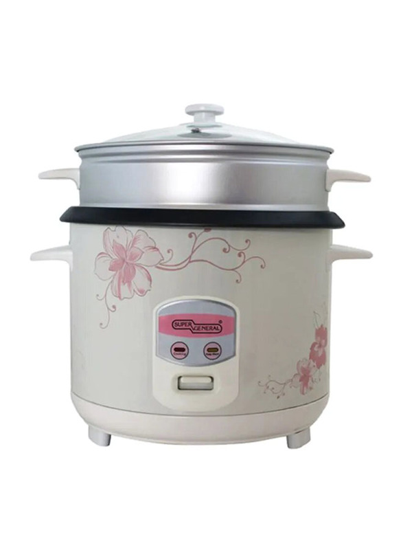 

Super General 2.2L Electric Rice Cooker, SGRC-22W, White