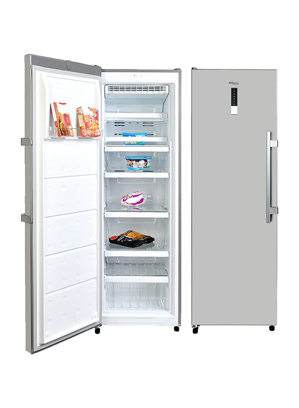 

Super General 400 Liter Frost Free Upright Deep-Freezer with 8 Compartments, LED Display, SGUF-401-NFPD, Silver