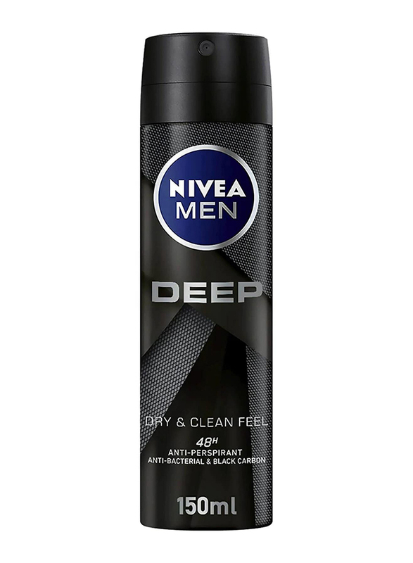 

Nivea Deep 48H Dry & Clean Feel Antiperspirant Deodorant for Men, 150ml